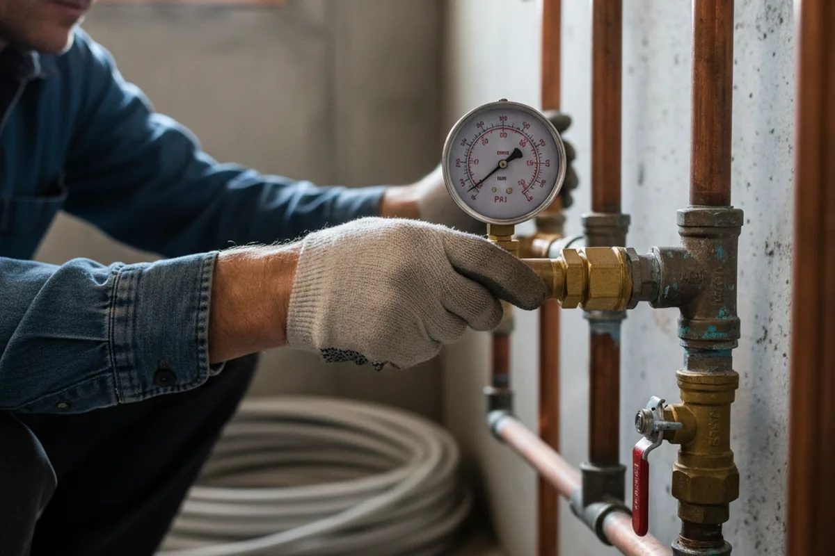 Pressure testing a repaired line during Water Line Repair in Wilkeson